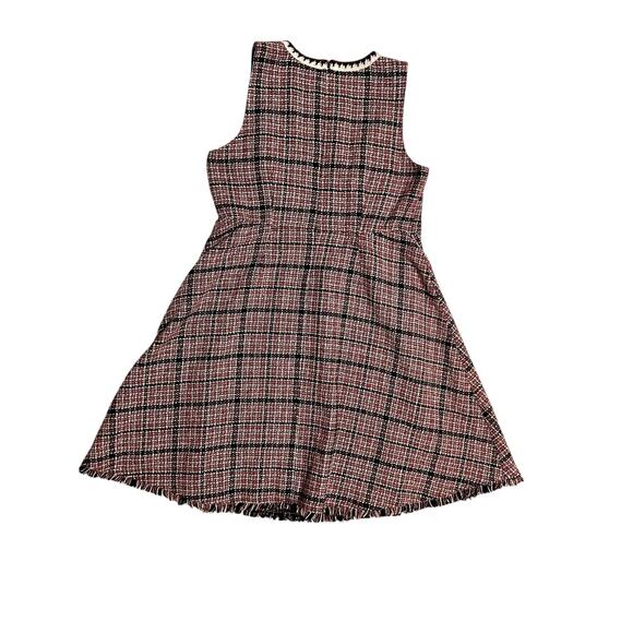 ELOQUII Sleeveless Tweed Fit and Flare Red Black White Plaid Short Dress Size 16 - Picture 6 of 15